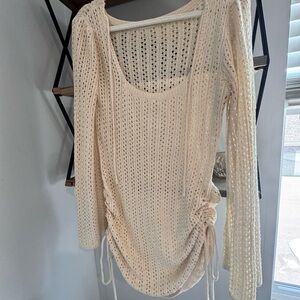 Cream Colored Croquet Bathing Suit Cover Up Size Med New without Tags